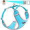 ThinkPet Reflektierendes Atmungsaktives Soft Air Mesh mit QR Code Hundemarke Welpe Choke Free Over Head Vest Harness für Welpen Small Medium Hunde und Katzen Groß Hellblau