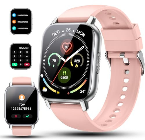 Smartwatch Uomo Donna con Effettua o Risposta Chiamate, 1.85 Orologio Smartwatch Contapassi/Cardiofrequenzimetro/Sonno, 100+ Modalità Sportivo Fitness Tracker, IP68 Smart Watch per Android iOS