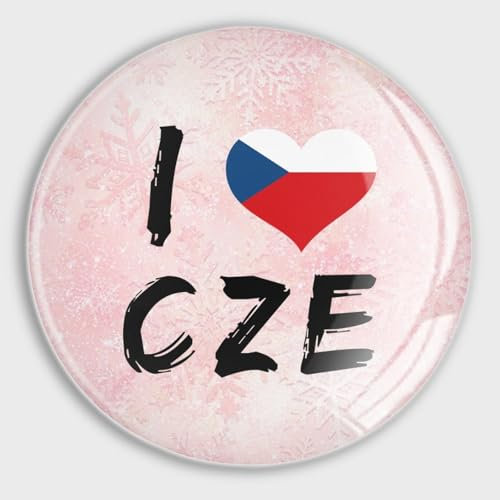 Kühlschrankmagnete mit Aufschrift I Love Czech Republic, kleine Glasmagnete, patriotische Nationalflaggen, runde Magnete für Kühlschrank, Schule, Zuhause, Küche, Büro, Klasse, Whiteboards,