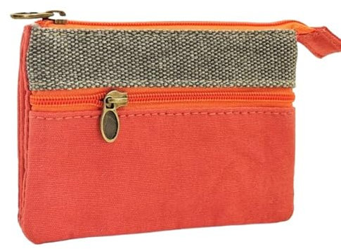 VONCYKI Münzgeldbörse aus Baumwolle, niedlich, tragbar, Kartentasche, Mädchen, Louis, modische Geldbörse, Chanel-Tasche, Luxus-Designer (Orange, 1 Stück)