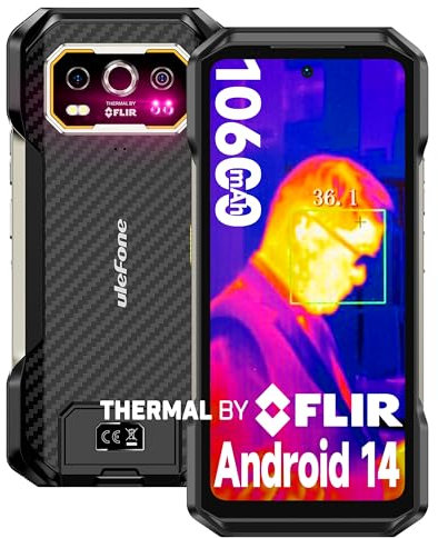 Ulefone Armor 27T Outdoor Smartphone, Android 14, 10.600mAh Akku, 6,78 Zoll FHD+ 120Hz Mit Wärmebildkamera, 24GB+256GB/SD-2TB, 64MP+50MP Kamera, IP68/69K 4G Dual SIM/VoLTE/NFC/OTG/GPS