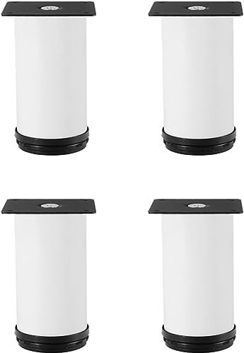 MOZ4dxy Set mit 4 verstellbaren Sofafüßen, Arbeitsplatte, Bar, TV-Tisch, Couchtisch, Sockel, Edelstahl, Schrankfüße, verstellbar 0–35 mm, Weiß 15 cm, rutschfest (weiß, 8 cm)