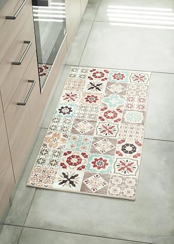 Nazar Tapis Rectangulaire Motifs Carreaux de Ciment, 50 X 100cm, Multicolore