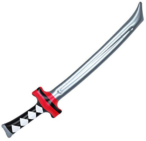Spada da samurai gonfiabile, confezione da 2, guerriero ninja, kung fu, costume giapponese, perfetto per Halloween