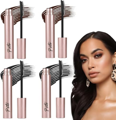 4 Stück Iron Eye Mascara，Iron Eye Eisenlocke Mascara(Schwarz, Braun)