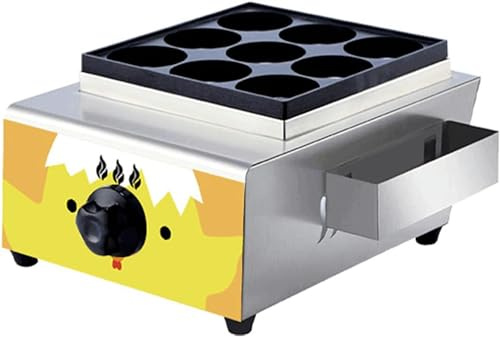 OWOHYG Gas egg burger grill, 9-hole meat burger machine, 80 mm sandwich grill, 50-300°C Knob control for burgers, omelettes, sandwiches, scones (S)