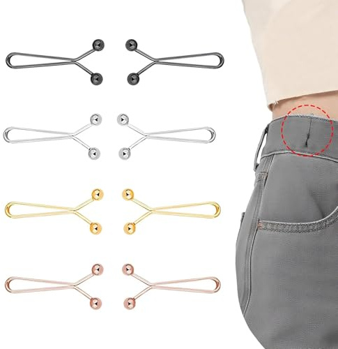 8 Stück Taillenschnalle Clips, Hosen Enger Machen Clip, Expander Button, Abnehmbare Taille Dekorativ für Lose Hosen, Röcke, Ärmel