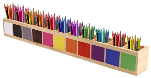 Diegimr Buntstifthalter aus Holz, Buntstift Organizer mit 11 Fächern | Kreativer Markerhalter für Buntstifte Stifte und Künstlerbedarf für Kinder (Integriert)