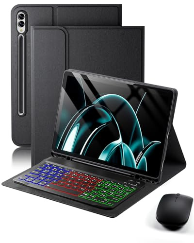 pour Samsung Galaxy Tab S11 Ultra / S10 Ultra / S9 Ultra / S8 Ultra 14.6 Pouces Coque Étui avec Bluetooth sans Fil (Français AZERTY) Clavier Rétroéclairé Et Souris Protection Backlight Keyboard Case