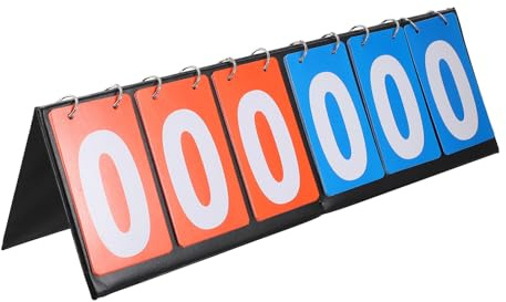 CALLARON Tableau Score Portable Pliable 6 Chiffres Rouge et Bleu, Tableau d'Affichage en Plastique pour Compétition Sportive de Tennis et Basketball