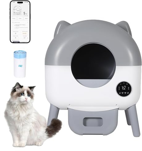 Lettiera Automatica Autopulente Per Gatti 76L – Sensori Di Sicurezza Anti-Trappola, Antiodore, Controllo App, Grande Capacità, Pulizia Facile – Toilette Ideale Per Multi-Gatti