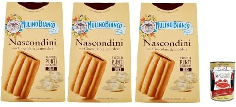 Italian Gourmet Bundle Nascondini 3x 330g + Italian Gourmet Polpa – Italienische Frühstückskekse mit Schokoladenfüllung, Mürbekekse zum Kaffee, Milch & Cappuccino, Keks Vorratspackung