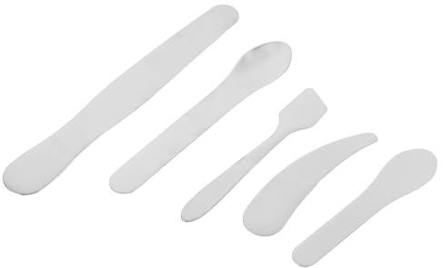 Hemobllo 5 Stück Kosmetikspatel aus Edelstahl für Gesichtscreme und Augencreme mit Präzisem und Tragbarem Design für Tägliche Hautpflege und Gesichtsanwendungen