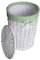 DVier Wäschekorb weide weiß grün rund 25WRd-a D.32 H.48cm