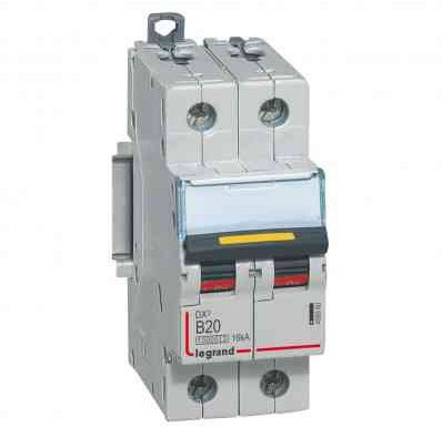 Disjoncteur DX³ 10000-16kA - 2P 230V~ à 400V~ - 20A - courbe B - 2 modules