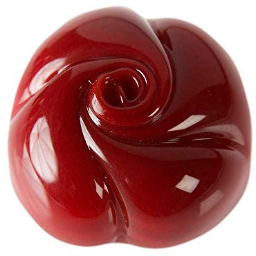 PR Lampwork Anello a Rosa in Vetro di Murano Rosso Lavorazione Artigianale