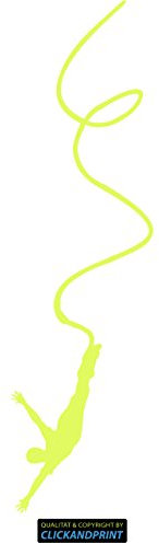 CLICKANDPRINT Aufkleber » WC Sticker Bungee, 320x89,1cm, Neon Gelb • Dekoaufkleber/Autoaufkleber/Sticker/Decal/Vinyl