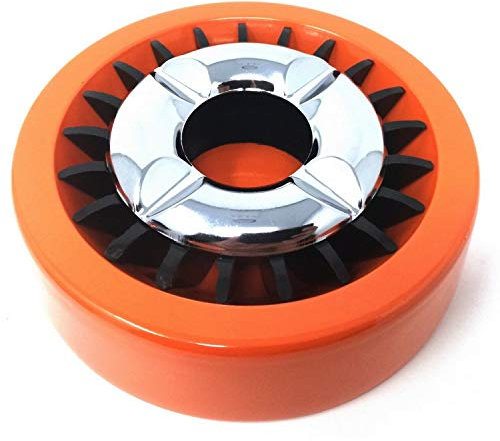 Starlet24® Gluttöter Aschenbecher für draußen Windaschenbecher Ascher stabil rund flach - ORANGE