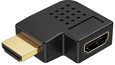 CABLEPELADO Adaptador HDMI Acodado | Ángulo de 90° | Adaptador HDMI en Ángulo Derecha | Macho a Hembra | Contactos Chapados en Oro | Compatible con Full HD 3D y 4K