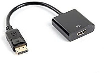 Lanberg AD-0009-BK Displayport 1.1A (19Pol) Stecker auf HDMI (1.4) Buchse Adapter mit Kabel, 20 cm schwarz