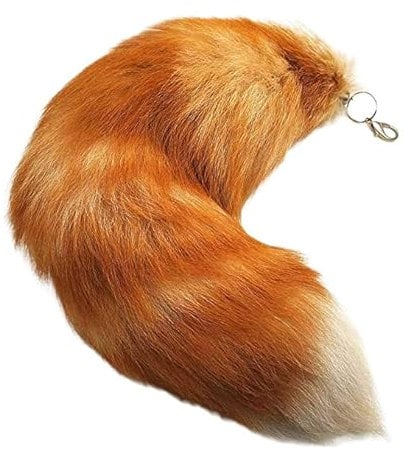 generisch Fuchsschwanz Anhänger etwa 43cm Fell Schwanz Keychain Extra Groß Schlüsselring Tasche Zusätze Auto Schlüsselketten Anhänger Weich Flaumig Dicht Dekoration Ursprüngliche Natürliche Farben