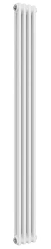 Reina Colona Steel White Vertical 2 Column Radiator 1800mm H x 200mm W, Central Heating