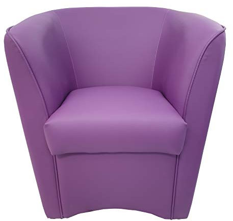 Totò Piccinni Poltrona POZZETTO Imbottita Artigianale in Ecopelle Design Made in Italy (Viola)