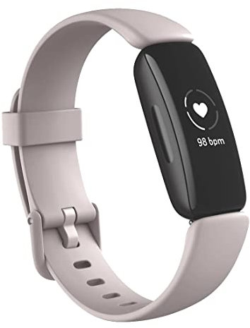 Fitbit Inspire 2 Gesundheits- & Fitness-Tracker mit einer 1-Jahres-Testversion Fitbit Premium, kontinuierlicher Herzfrequenzmessung & bis zu 10 Tagen Akkulaufzeit, Mondweiß