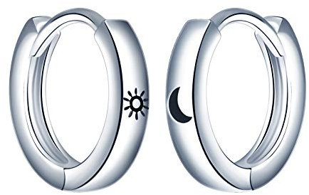 MicLee Damen Ohrringe Creolen 925 Sterling Silber Sterling Einfach Sonne Mond Ohrringe Ohrschmuck mit Geschenkbeutel,Super Weihnachten Geschenk