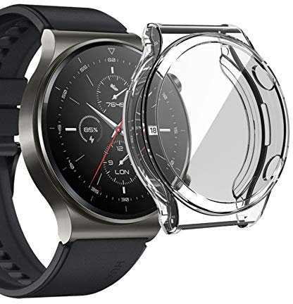 sciuU Hülle Kompatibel mit Huawei Watch GT 2 Pro Smartwatch, Rundum Schutzhülle mit Displayschutzfolie, Flexible TPU-Gehäuse Case Schale Kompletter Schutz Cover für Huawei GT2 Pro, Klar