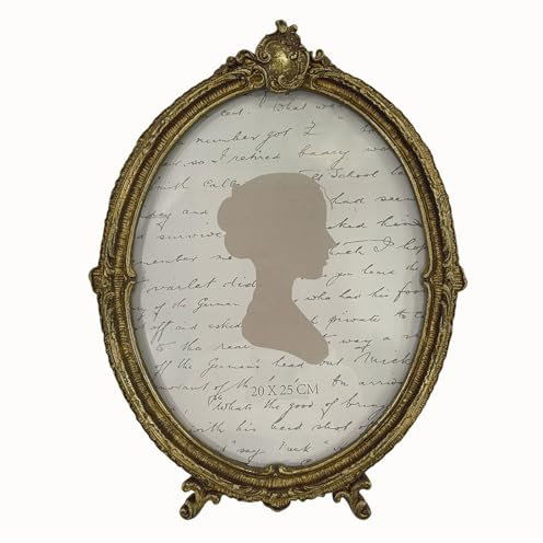 Sunlit Vintage-Bilderrahmen, oval, antiker Bilderrahmen mit Glasfront, Luxus-Foto-Display, Tisch-Wandbehang, Geschenkideen, Braun, 20,3 x 25,4 cm