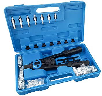 Kit rivettatrice 116pz inserti rivetti filettati pinza M3 M4 M5 M6 M8 M10 M12
