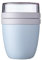 Mepal - Lunchpot Ellipse - Praktischer Joghurtbecher & Müslibecher - Unterteilung für Joghurt & Müsli - Geeignet für Gefrierschrank, Mikrowelle & Spülmaschine - 500 ml + 200 ml - Old Nordic Blue