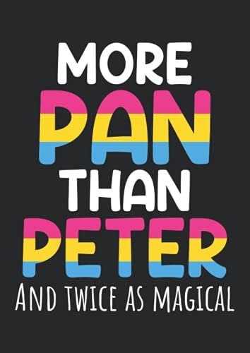 Notizbuch A4 liniert mit Softcover Design: Pansexuell Spruch More Pan than Peter LGBT Pride Flagge: 120 linierte DIN A4 Seiten