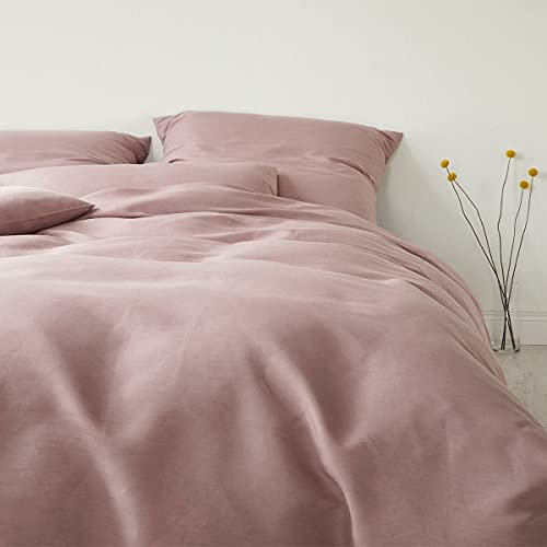 elegante Halbleinen Bettwäsche Breezee Blush 100x135 cm + 40x60 cm