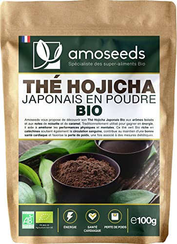 Thé Hojicha en Poudre Bio Japonais 100G | Qualité Supérieure | Relaxation, Digestion, Faible en Caféine