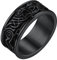 FaithHeart Schwarz Herren Fingerring mit Wolf Symbol Viking Wolf Fingerring mit Keltischer Knot Symbol für Weihnachten Valentinstag