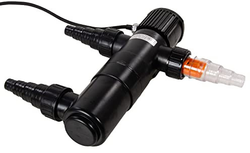 AquaForte GUV-218 UV-C, Max. Teich 20 m³, Max. Durchfluss 2,5 m³/Stunde, 18 Watt, Gehäuse mit Quick Lock-Anschluss, 3 Schlauchtüllen 20/25/32/40 mm und UV-Schauglas, Helix-Form Innenraum