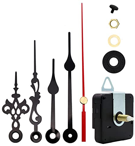 ISAKEN Quarz Pendeluhrwerk Mechanismus, Quarz Uhrwerk mit 2 Verschiedenen Uhrzeiger, Geräuschloses Uhrwerk Wanduhr Bewegungs Mechanismus DIY Wanduhr Ersatzteile für Clock Ersatzteile Ersatz