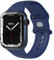 EAZY CASE Sport Armband kompatibel mit Apple Watch 38mm 40mm 41mm 42mm verstellbares Ersatzarmband aus Silikon Sport Loop für Apple Watch Serie 9 8 7 6 5 4 3 2 1 SE für Damen und Herren Nacht Blau