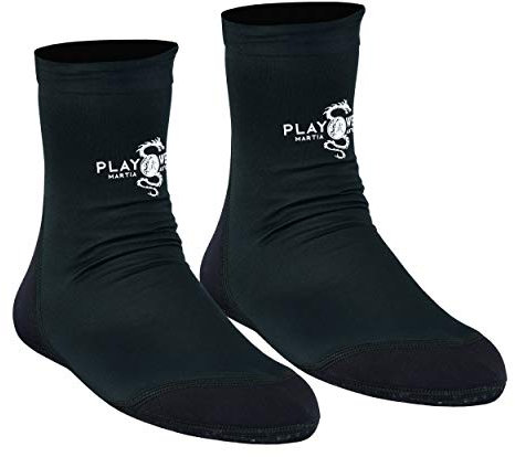 Playwell Martial Arts/MMA School Tatami Indoor Mat Grappling Fußsocken – Schwarz/Schwarz