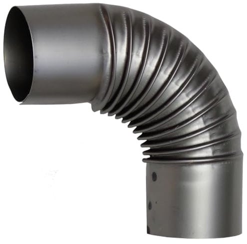 Kolor Rauchrohr Ofenknie Ofenrohr Bogen Abgasrohre Kaminofenrohr 100-150 mm Heizung (Ø 110 Bogen 90 Grad)