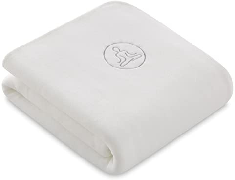 Lanovenanube Yoga-Decke aus Fleece, 140 x 220 cm, elfenbeinfarben