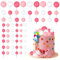 Gyufise 30Pcs Ball Cake Picks Mini Balloons Colorful Ball Shaped Cake Topper Pearl Balls Cupcake Cake Insert Topper for Birthday Party Wedding Decoration Supplies Pink White Rose Red