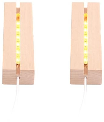 2 Stück LED Sockel Holz Led Leuchten Display Basis Hölzerne Beleuchtete Lichtsockel USB Holzlicht Basis für DIY Acrylplatte,Warmes Licht,HöLzerne Beleuchtete USB-LED-Lichtsockel für DIY Acrylplatte