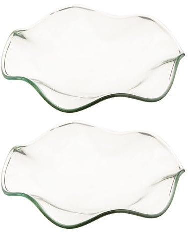 TOPPERFUN 2 Pièces Plateaux en Verre Transparent, 2 x 12 cm, Plateau D'huiles Essentielles D'aromathérapie, Diffuseur D'huiles Essentielles, Chauffe-cire Parfumée
