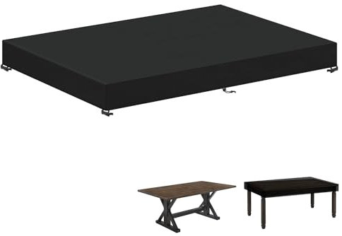 LAMUNI Gartentisch Abdeckung für Tischplatte Gartenmöbel Abdeckung Wasserdicht Schutzhülle für Tischplatte Abdeckplane Gartentischhülle, Tischdecke für Garten, Balkon, Camping, 190x100x15cm