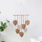 HNLMZ Makramee Wandbehang Handgemachte Boho Wanddeko Wandteppich,Gewebte Makramee Wandteppich mit Holzperlen und Blätter für Wohnzimmer, Schlafzimmer, Hochzeit, Urlaubsdekorationf(Khaki)