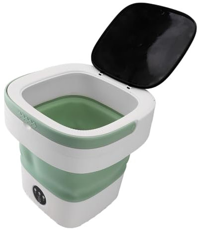 Machine à Laver Portative, Conception de Baril de 12 L, Mini Laveuse Pliable Multifonction et Essoreuse, Déshydrateur intégré pour Sous-Vêtements Chaussettes Vêtements de bébé