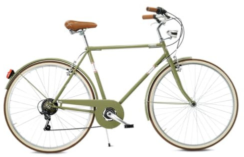 Via Veneto Bazam - Condorino Man Herren-Fahrrad, 28 Zoll, 6-Gang-Schaltung, Größe 54, Oase-Grün, Retro Vintage Citybike aus Stahl | VV601M